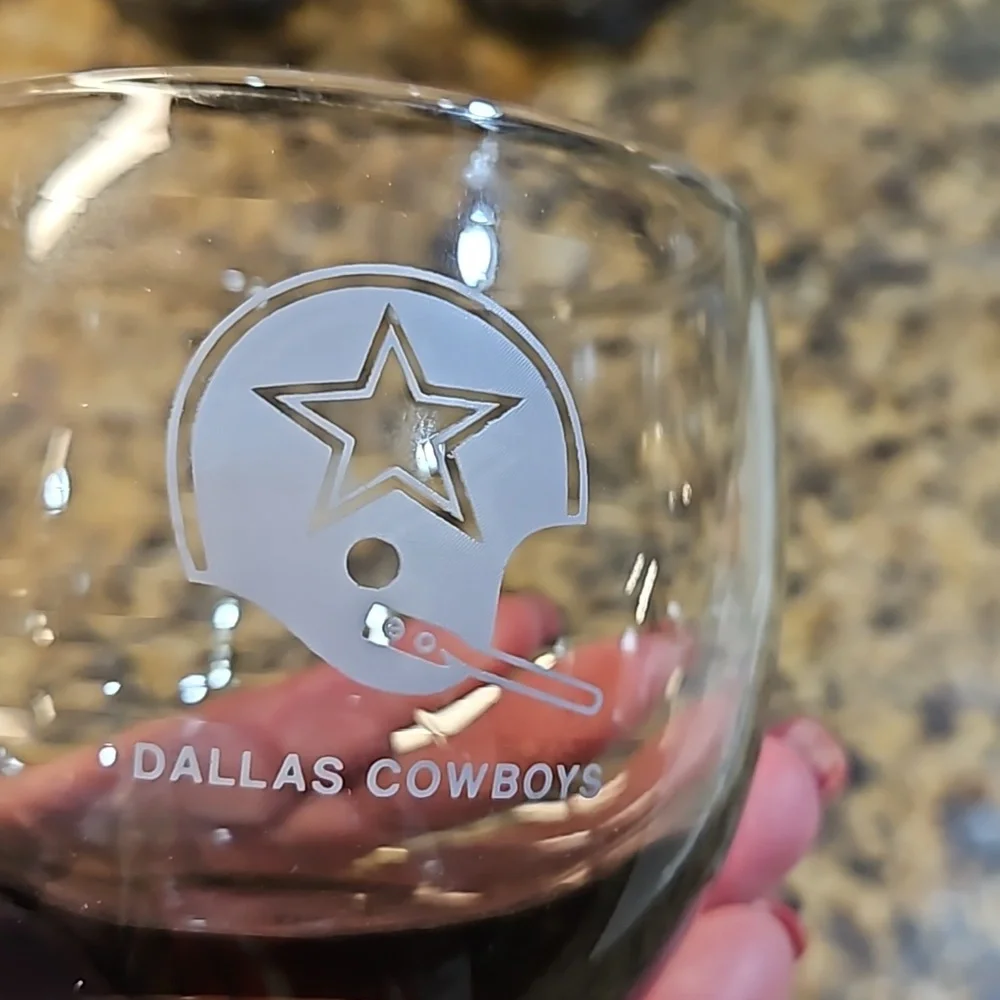 NFL DALLAS COWBOYS‎ SMOKEY ROLY POLY HIGHBALL SET 4 GLASSES VINTAGE 1970s